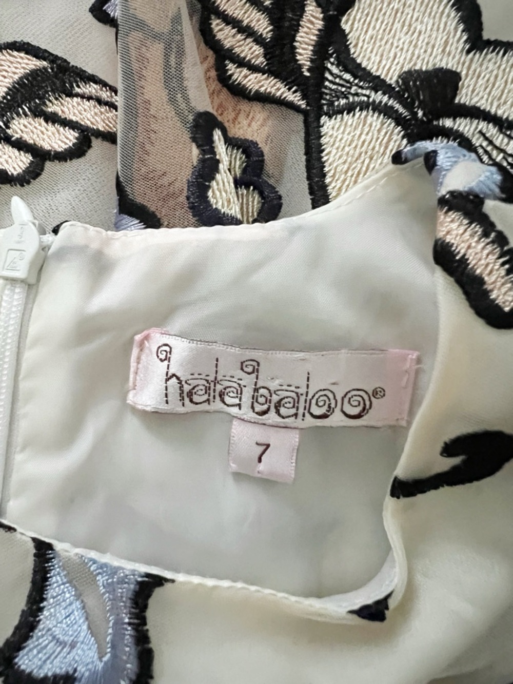 Sz 7 Halabaloo Embroidered Tull Dress - Picture 4 of 4